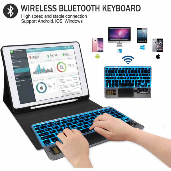 TECPHILE - Z33 Transparent Wireless Keyboard with Touchpad - 38