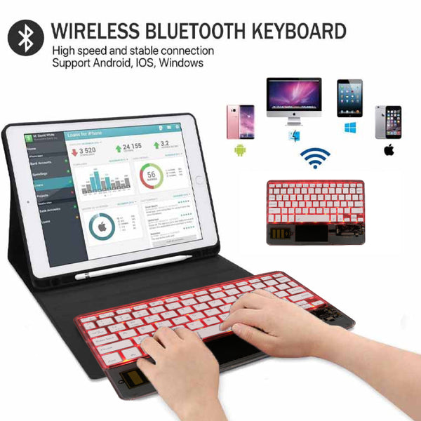 TECPHILE - Z33 Transparent Wireless Keyboard with Touchpad - 26