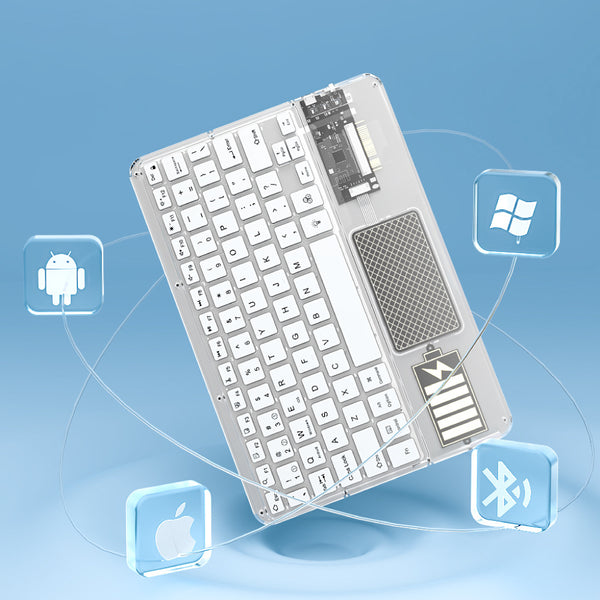 TECPHILE - Z33 Transparent Wireless Keyboard with Touchpad - 4