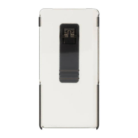 Rear view of TempoTec – Variations V1 Handsfree Back Clip Case featuring a spring-loaded clip for secure attachment to belts or bags.