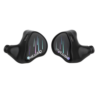ThieAudio Monarch MKIV IEM with neon-inspired faceplates and ergonomic design, featuring a 10-driver tribrid setup for audiophile-grade sound.