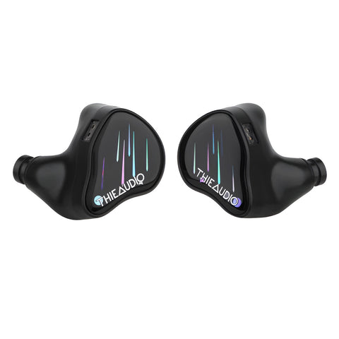 ThieAudio Monarch MKIV IEM with neon-inspired faceplates and ergonomic design, featuring a 10-driver tribrid setup for audiophile-grade sound.