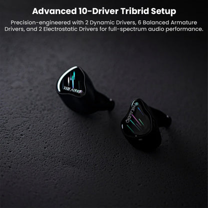 ThieAudio Monarch MKIV IEM showcasing its advanced 10-driver tribrid configuration for full-spectrum audio performance in premium in-ear monitors.
