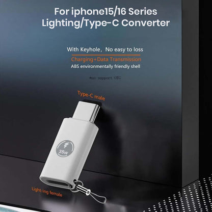 TECPHILE- LIGHTING to TYPE-C  PD35W fast charging OTG Adapter
