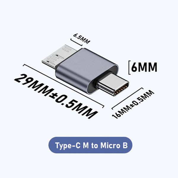 TECPHILE - 10Gbps USB-C/USB-A to Micro B Data Transfer Converter - 47
