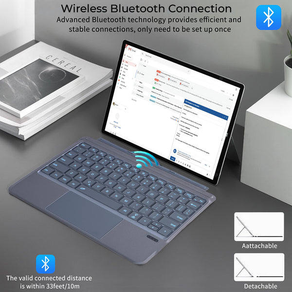 TECPHILE – 2087D Wireless Keyboard for Surface Go/Go2/Go3 - 5