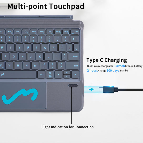 TECPHILE – 2087D Wireless Keyboard for Surface Go/Go2/Go3 - 7