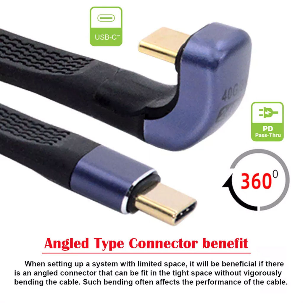 Tecphile CC58 U Type C Flt Cable black u-shaped