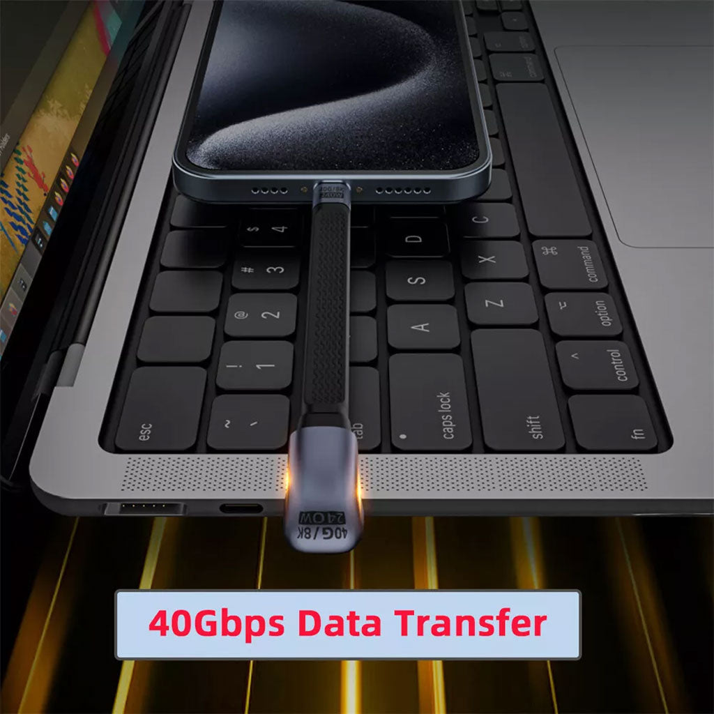 Tecphile CC58 U Type C Flt Cable black40gbps data transfer