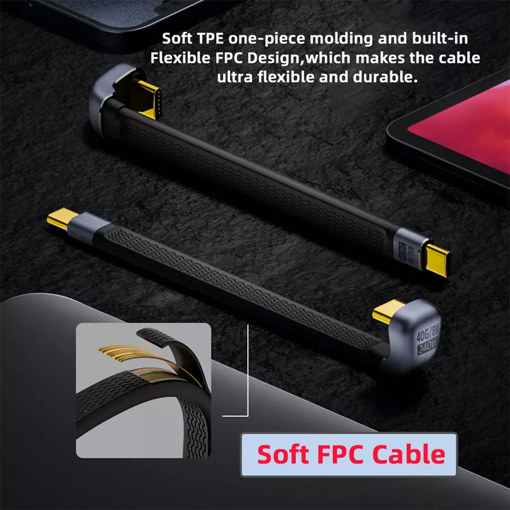 Tecphile CC58 U Type C Flt Cable black FPC Cable