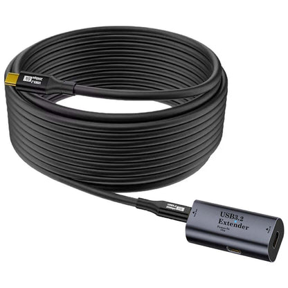 TECPHILE USB C 3.2 Signal Amplifier with 5M cable extender for 8K@60Hz video and high-speed data transfer, ideal for laptops and peripherals.