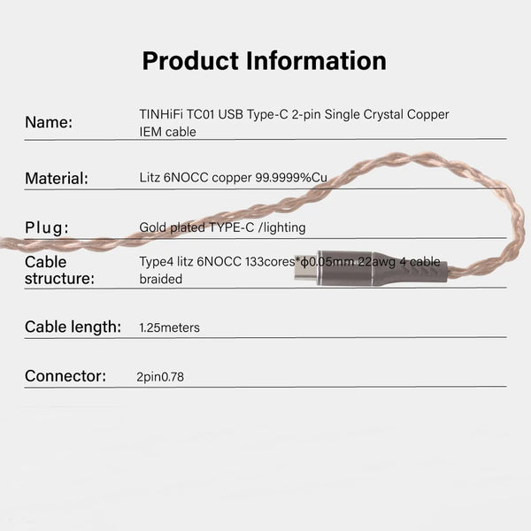 TINHiFi TC01 Upgrade Cable for IEM - 9