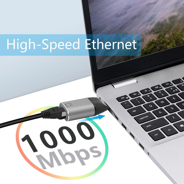 TECPHILE - Type-C to 1000Mbps Ethernet Adapter - 3