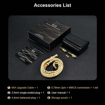 kinera Mia Upgrade_Cable Copper silver accessories list