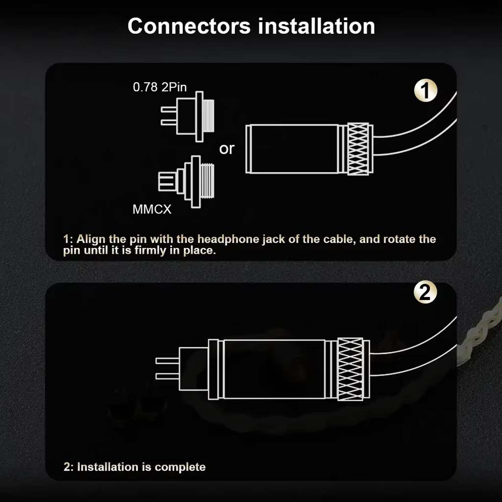 kinera Mia Upgrade_Cable Copper silver connectors installation