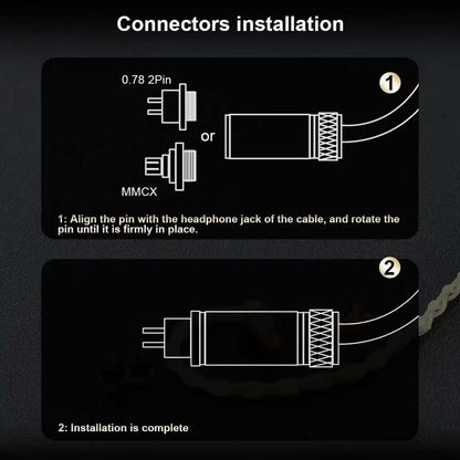 kinera Mia Upgrade_Cable Copper silver connectors installation