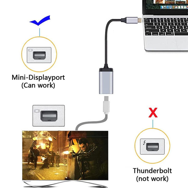 TECPHILE Mini DP to Type-C Ultra-HD@60Hz Adapter converter - 17