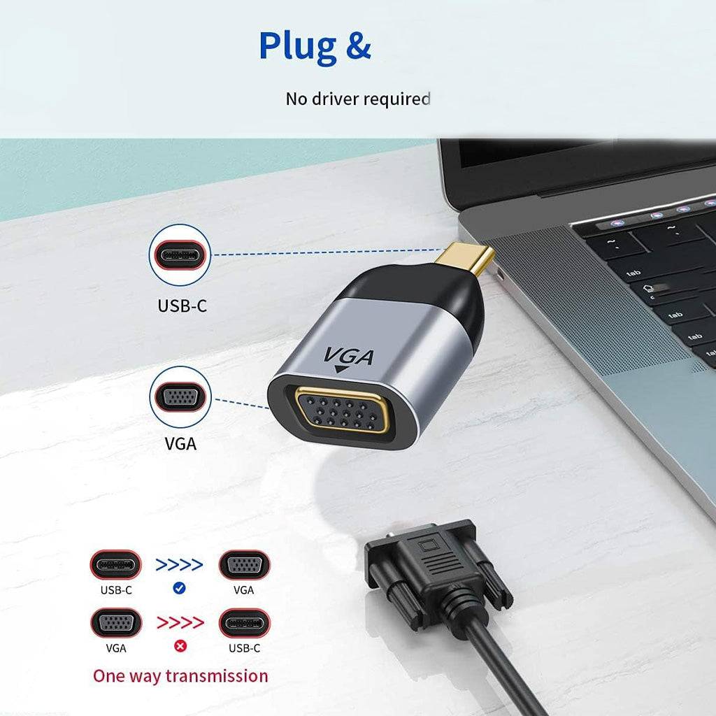 TECPHILE 1080p VGA to Type-C Convertor