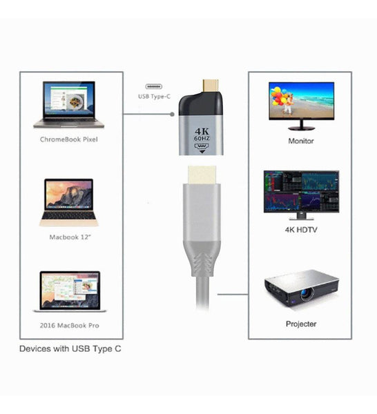 TECPHILE – 4K@60HZ HDMI to USB C Adapter - 4