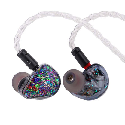 Mangird Top Pro IEM with 10 hybrid drivers featuring vibrant faceplates and detachable braided cable for high-fidelity audio performance.
