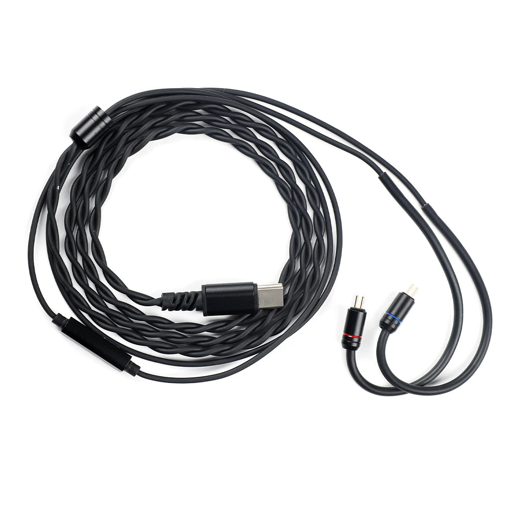 Black TANGZU Wan'er SG 2 replacement cable with USB Type-C connector and inline mic, designed for modern audio devices.