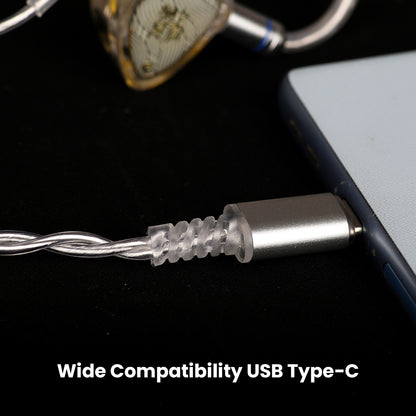 USB Type-C connector on TANGZU Wan'er SG 2 cable offers wide compatibility with modern devices for seamless audio playback.