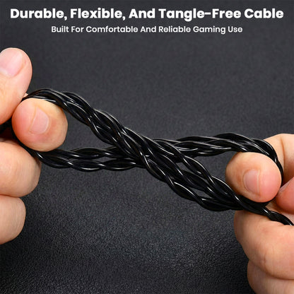 Durable and flexible AUDIOCULAR BOOM-X Gaming IEM Cable with tangle-free design for reliable and comfortable gaming use.