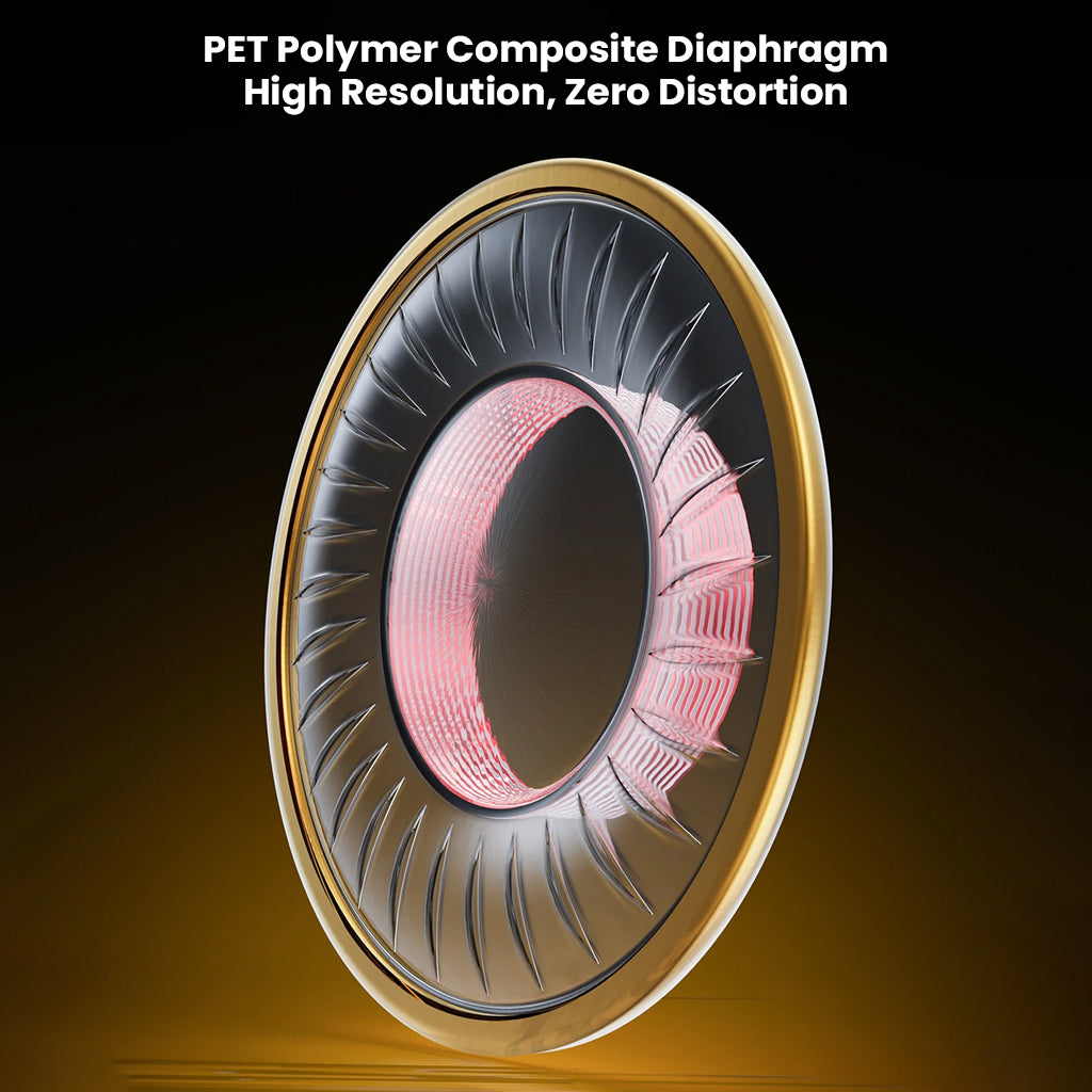 High-res in-ear monitor with PET polymer diaphragm