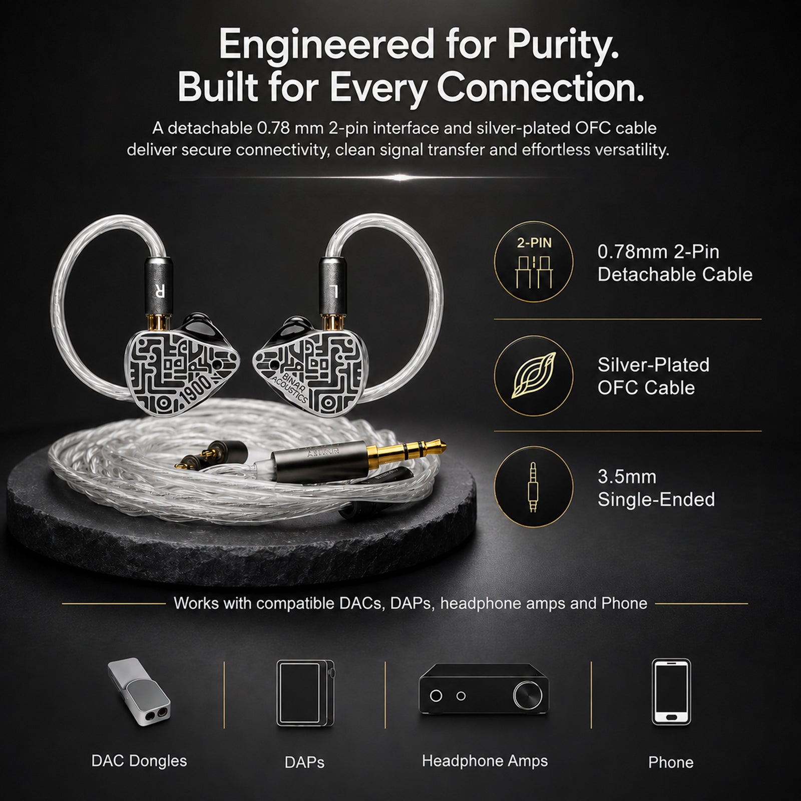 Binary Acoustics - 1900 10mm DD + 6mm Passive Radiator + 4BA Hybrid IEMs