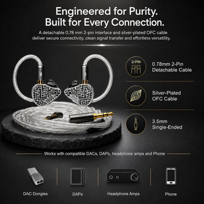 Binary Acoustics - 1900 10mm DD + 6mm Passive Radiator + 4BA Hybrid IEMs