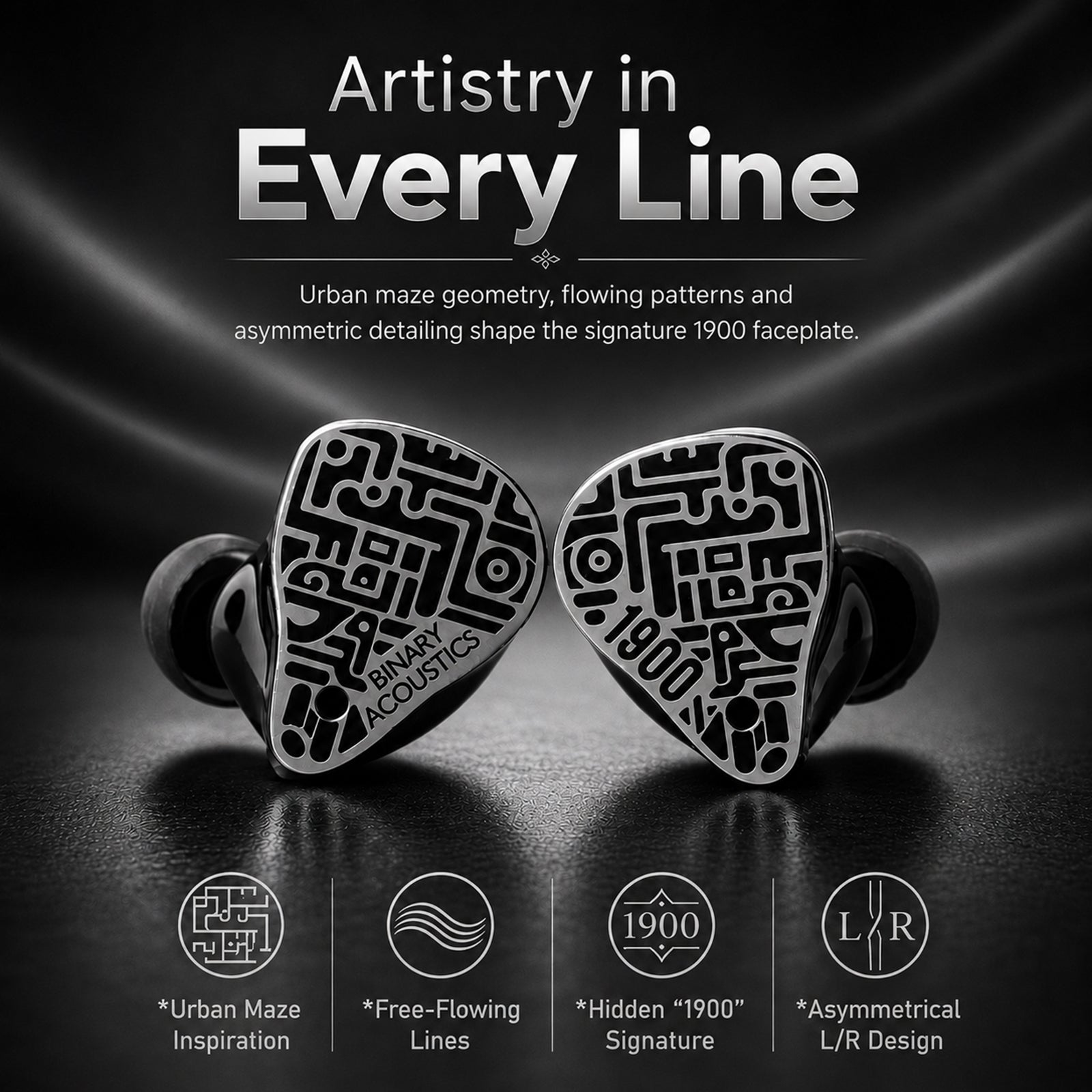 Binary Acoustics - 1900 10mm DD + 6mm Passive Radiator + 4BA Hybrid IEMs