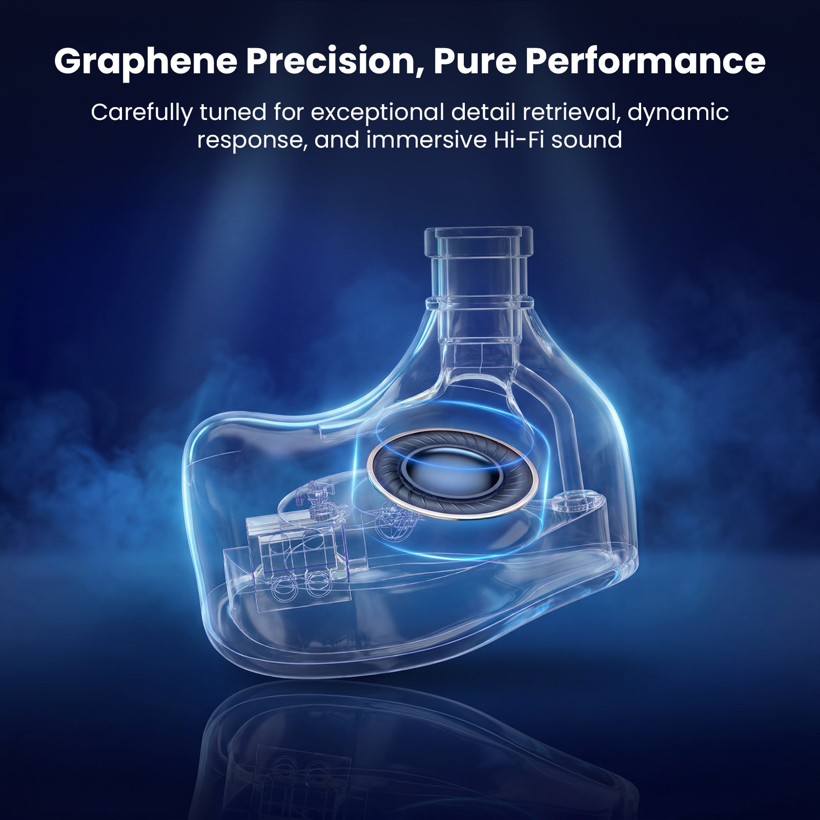 3D rendering of earphone housing with internal components