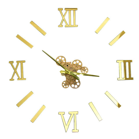 Buy golden DIY 3D Analog Wall Clock for Home &amp; Office Decoration