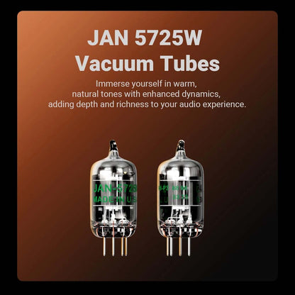 The Fosi Audio GR40 comes standard with the JAN 5725W Vacuum Tubes