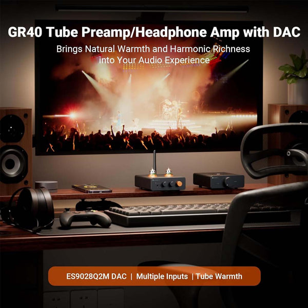 Fosi Audio – GR40 ESS9028Q2M Tube DAC Preamplifier With Bluetooth - 8
