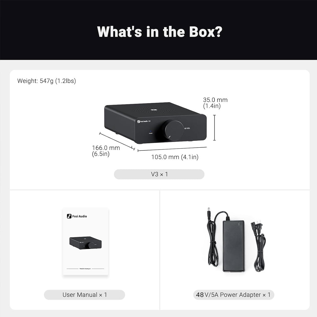 Fosi Audio - V3 48V Stereo Power Amplifier