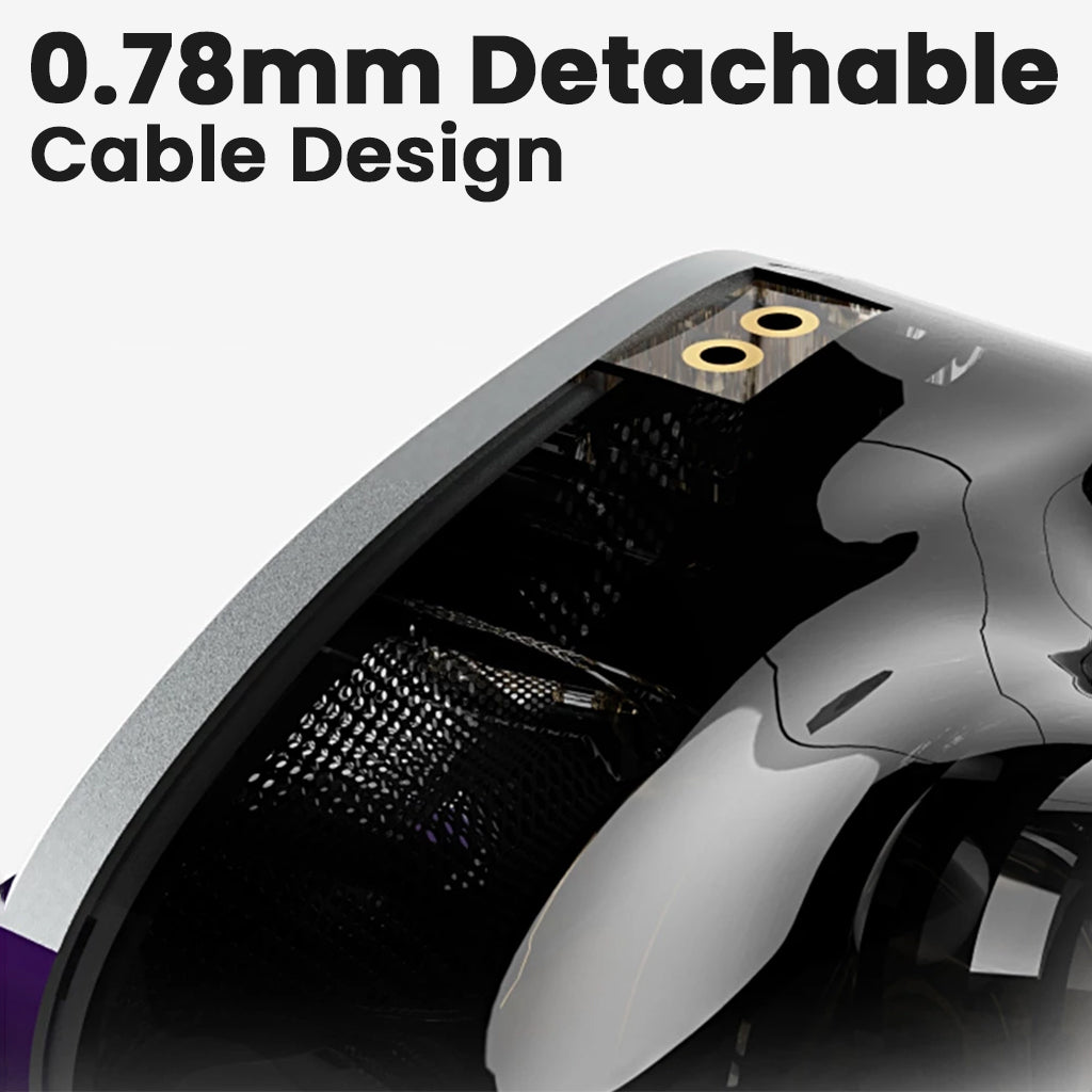 Close-up of electronic device with detachable cable design on a white background