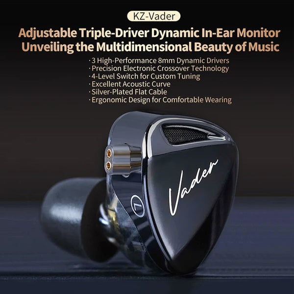 KZ Vader 8mm Triple Dynamic Driver IEM - 8