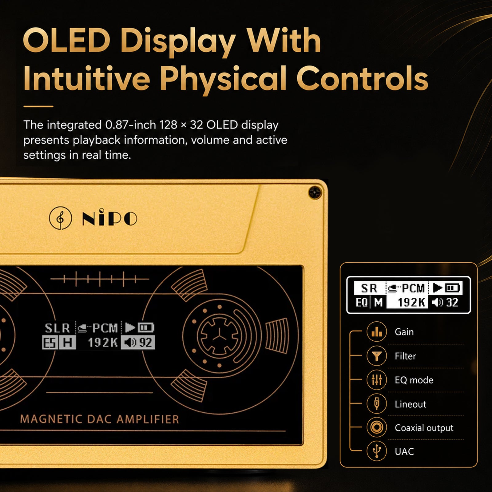 NiPO - A200 Pro Magnetic Hi-Res AK4497SVQ DAC & Dual SGM8262 Headphone Amplifier