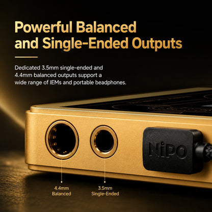 NiPO - A200 Pro Magnetic Hi-Res AK4497SVQ DAC & Dual SGM8262 Headphone Amplifier