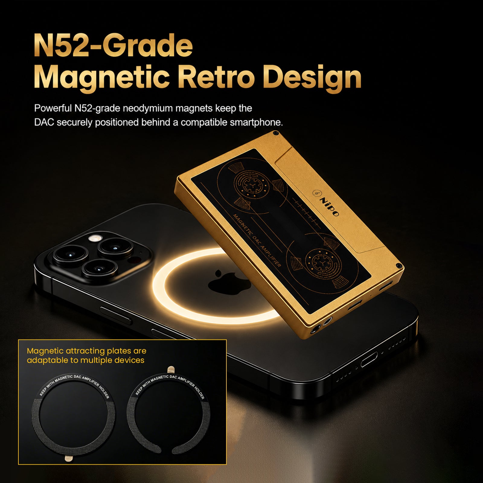 NiPO - A200 Pro Magnetic Hi-Res AK4497SVQ DAC & Dual SGM8262 Headphone Amplifier