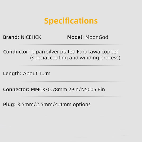 NiceHCK Moongod Japan Silver Upgrade Cable for IEMs - 6