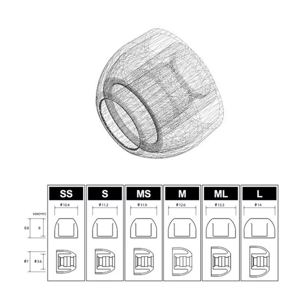 AZLA - SednaEarfit XELASTEC 2 Silicone Eartips for IEMs - 22