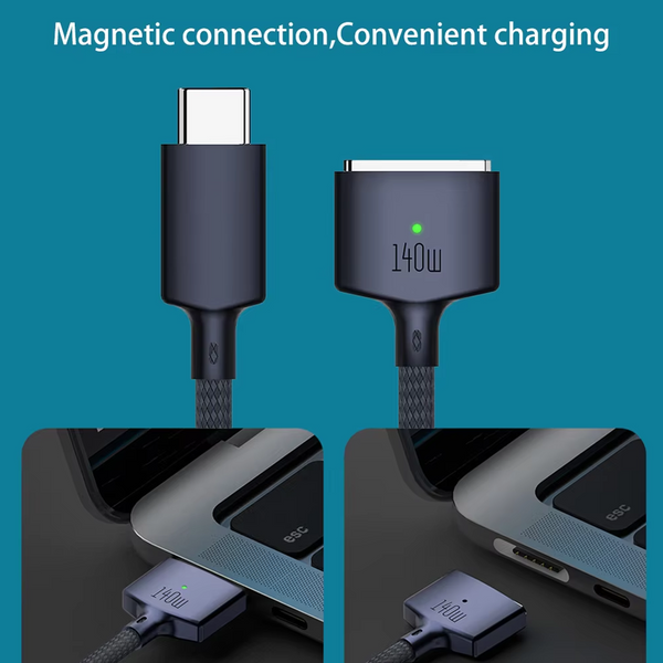 TECPHILE - 140W Magsafe3 to Type C Fast Charging Cable - 2