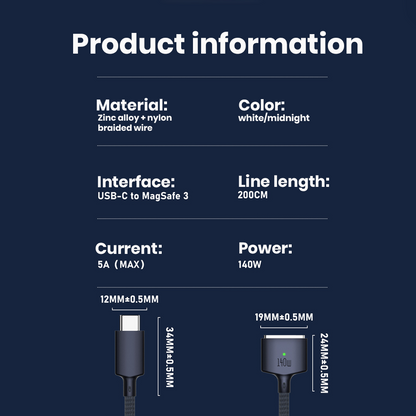TECPHILE CC59 Magsafe3 Cable