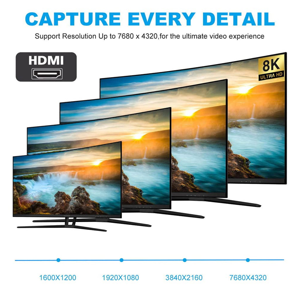 TECPHILE - 8K UHD HDMI 2.1 Converter Adapter