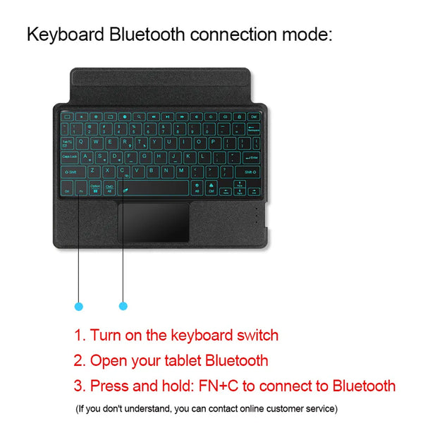 TECPHILE – YJ S9 Wireless Keyboard Case for Samsung S9 11"/10.9" - 2
