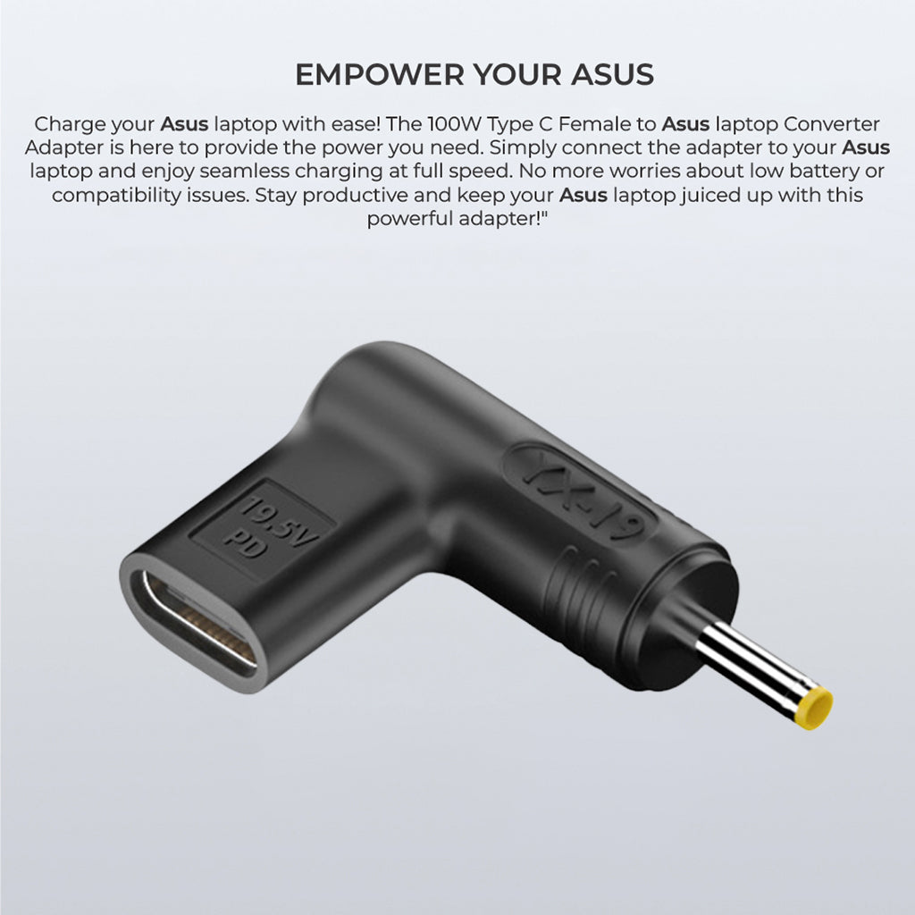TECPHILE - 100W Type C Female to Asus Laptop Adapter