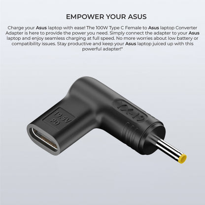 TECPHILE - 100W Type C Female to Asus Laptop Adapter