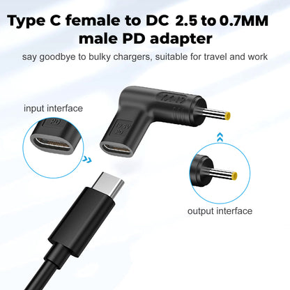 TECPHILE - 100W Type C Female to Asus Laptop Adapter